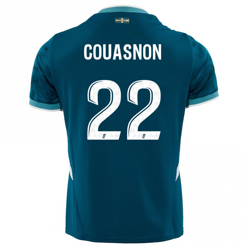 Niño Fútbol Camiseta Roxane Couasnon #22 Azul Turquesa 2ª Equipación 2024/25 México