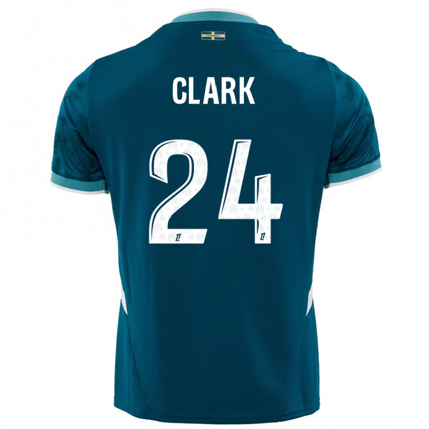 Niño Fútbol Camiseta Ashley Clark #24 Azul Turquesa 2ª Equipación 2024/25 México