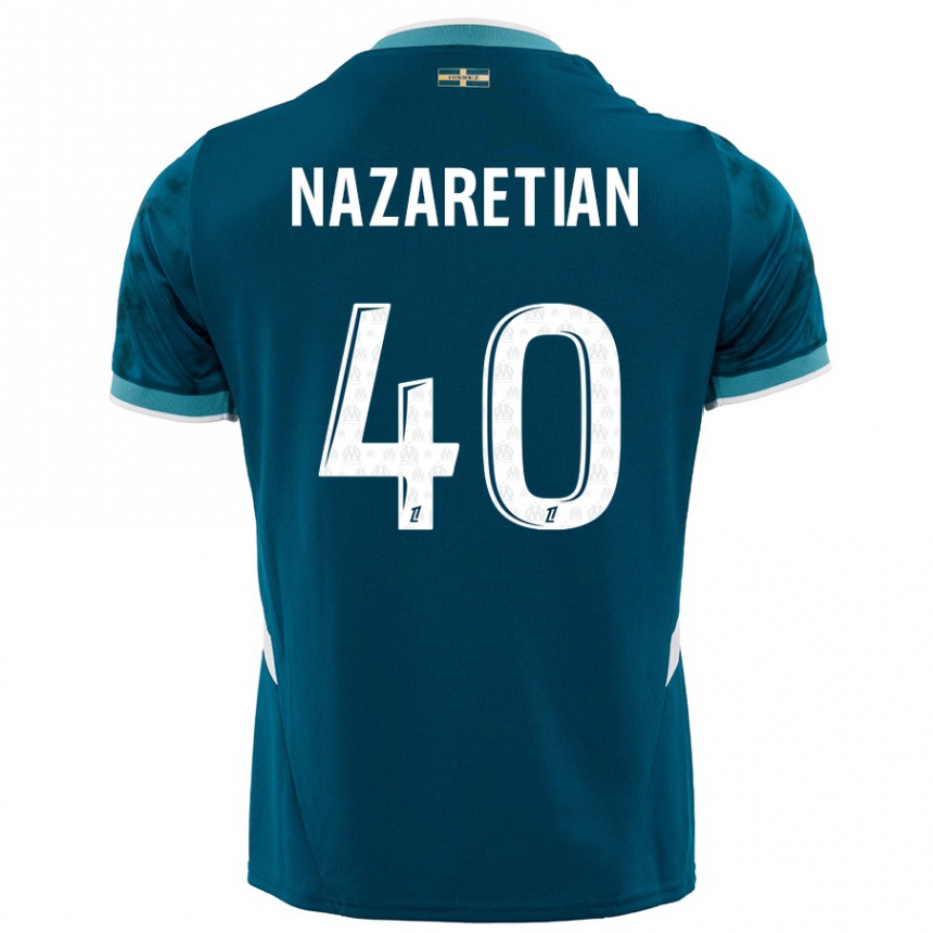 Niño Fútbol Camiseta Manuel Nazaretian #40 Azul Turquesa 2ª Equipación 2024/25 México