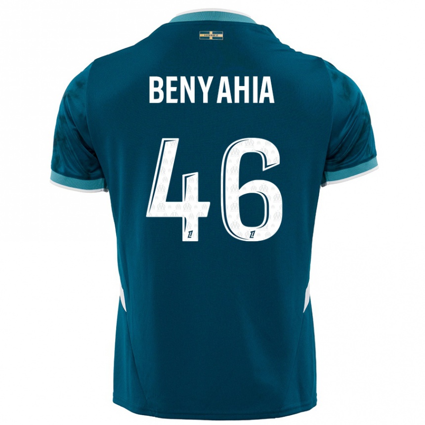 Niño Fútbol Camiseta Aylan Benyahia-Tani #46 Azul Turquesa 2ª Equipación 2024/25 México