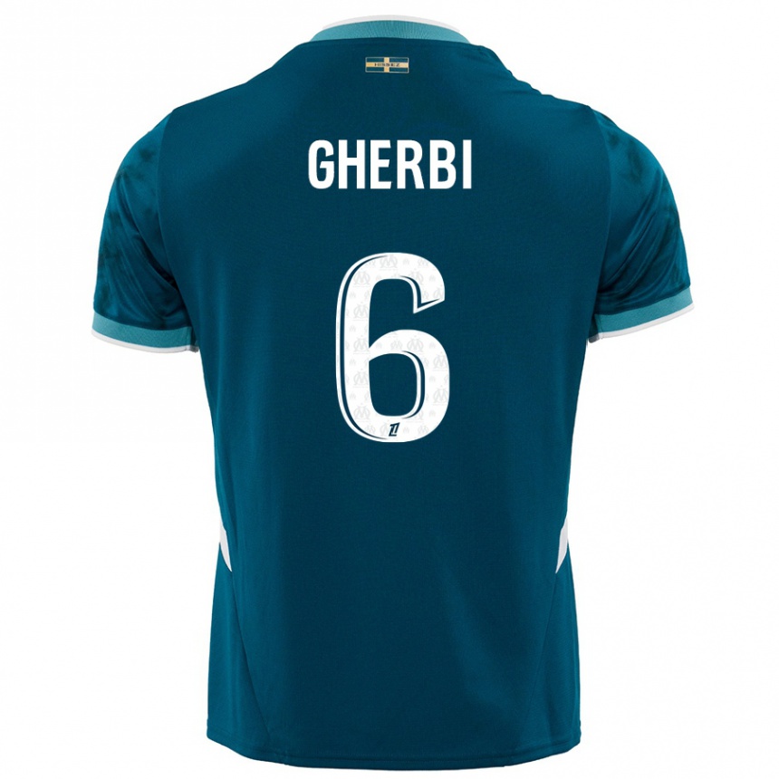 Niño Fútbol Camiseta Candice Gherbi #6 Azul Turquesa 2ª Equipación 2024/25 México