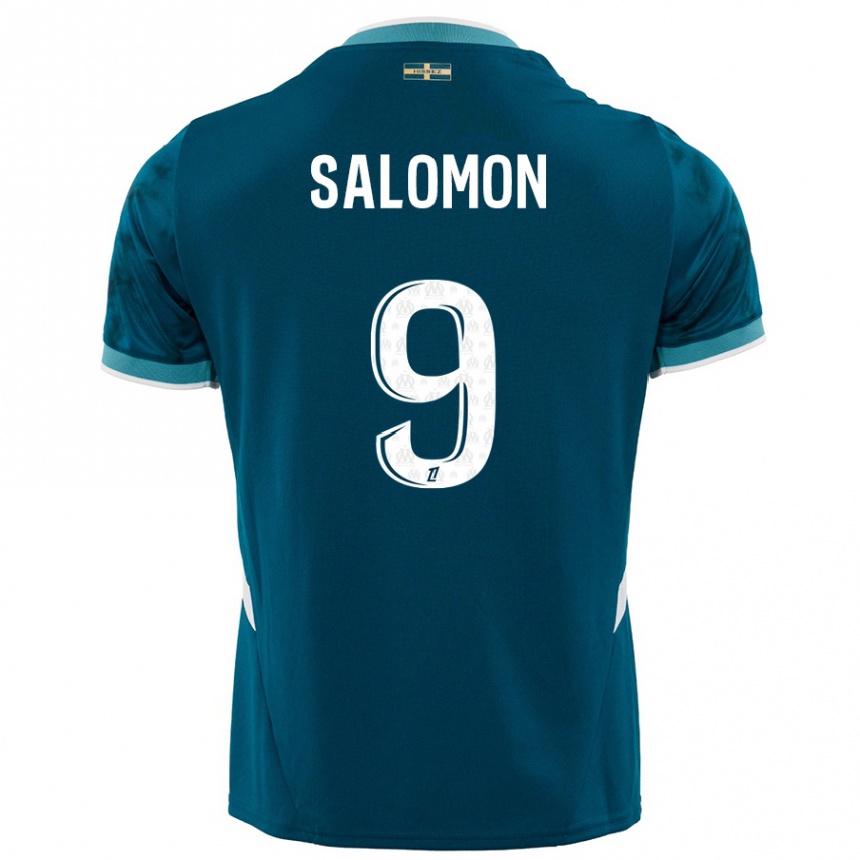 Niño Fútbol Camiseta Maeva Salomon #9 Azul Turquesa 2ª Equipación 2024/25 México