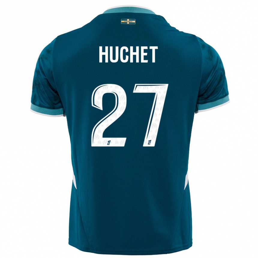 Niño Fútbol Camiseta Sarah Huchet #27 Azul Turquesa 2ª Equipación 2024/25 México