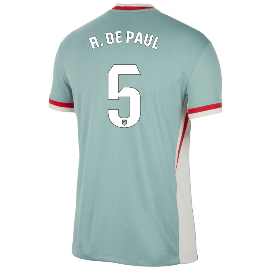 Niño Fútbol Camiseta Rodrigo De Paul #5 Beige Claro Azul 2ª Equipación 2024/25 México