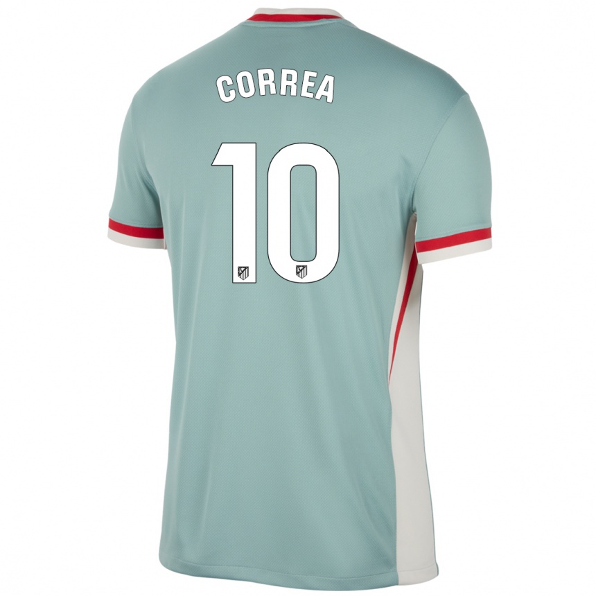 Niño Fútbol Camiseta Angel Correa #10 Beige Claro Azul 2ª Equipación 2024/25 México