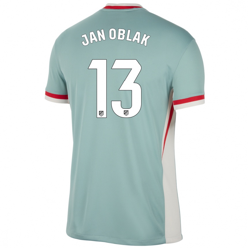 Niño Fútbol Camiseta Jan Oblak #13 Beige Claro Azul 2ª Equipación 2024/25 México