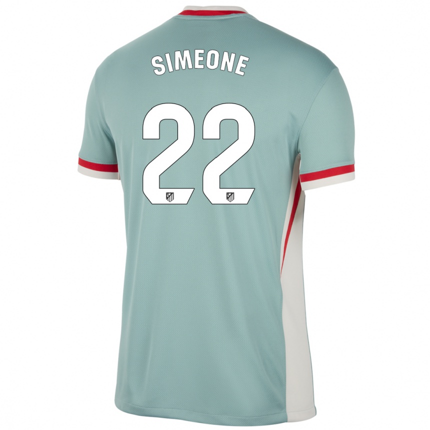 Niño Fútbol Camiseta Giuliano Simeone #22 Beige Claro Azul 2ª Equipación 2024/25 México