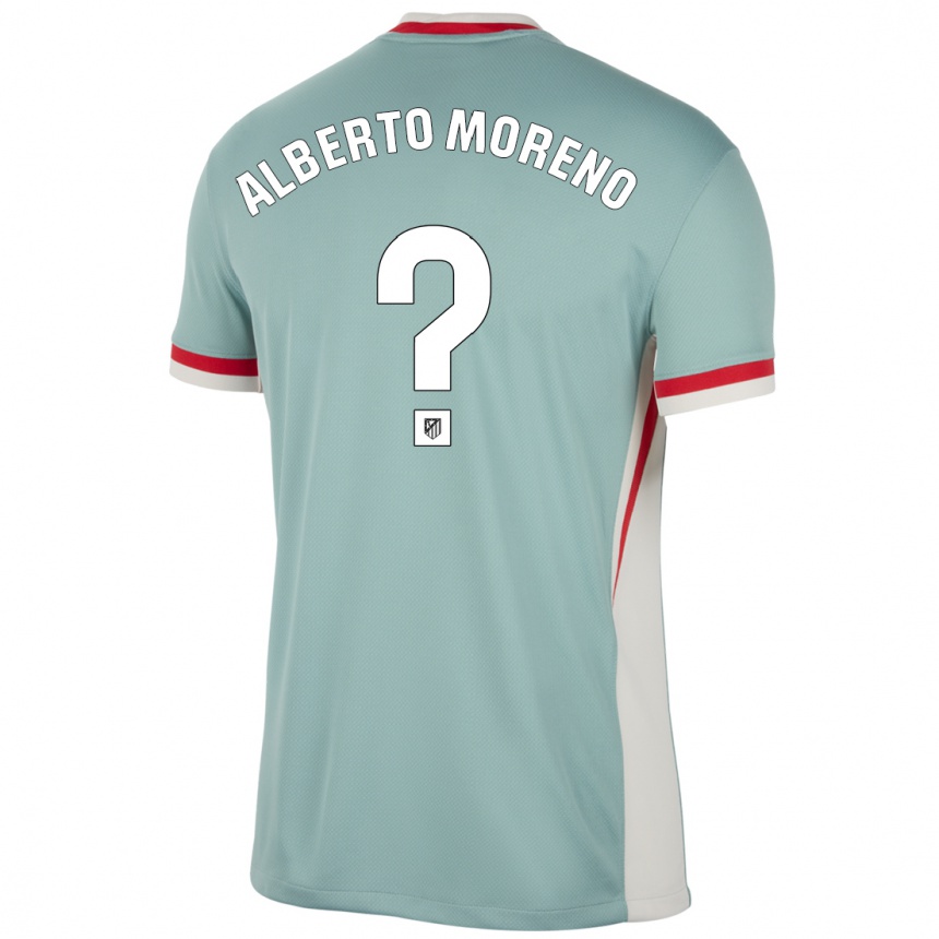 Niño Fútbol Camiseta Alberto Moreno #0 Beige Claro Azul 2ª Equipación 2024/25 México