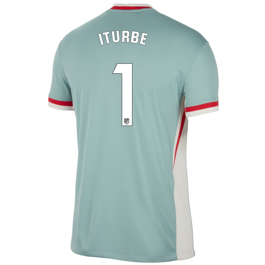 Niño Fútbol Camiseta Alejandro Iturbe #1 Beige Claro Azul 2ª Equipación 2024/25 México