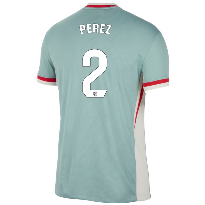 Niño Fútbol Camiseta Xènia Pérez #2 Beige Claro Azul 2ª Equipación 2024/25 México