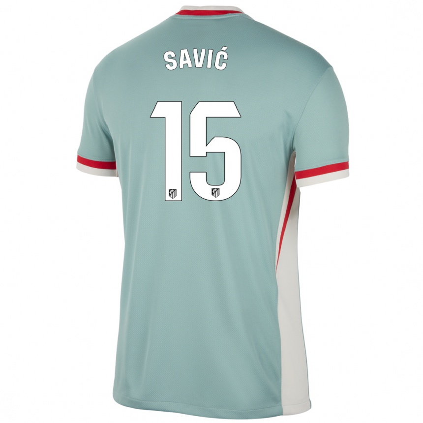 Niño Fútbol Camiseta Stefan Savic #15 Beige Claro Azul 2ª Equipación 2024/25 México