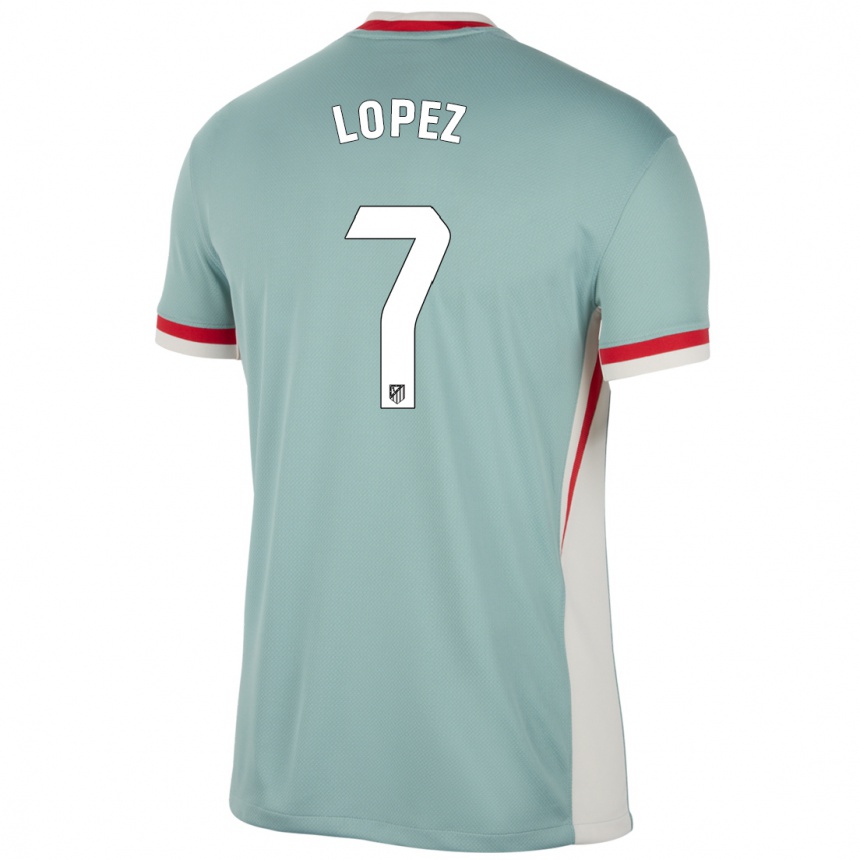 Niño Fútbol Camiseta Maitane Lopez #7 Beige Claro Azul 2ª Equipación 2024/25 México