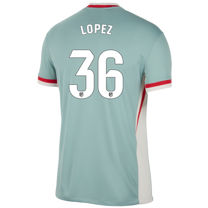 Niño Fútbol Camiseta David Lopez #36 Beige Claro Azul 2ª Equipación 2024/25 México