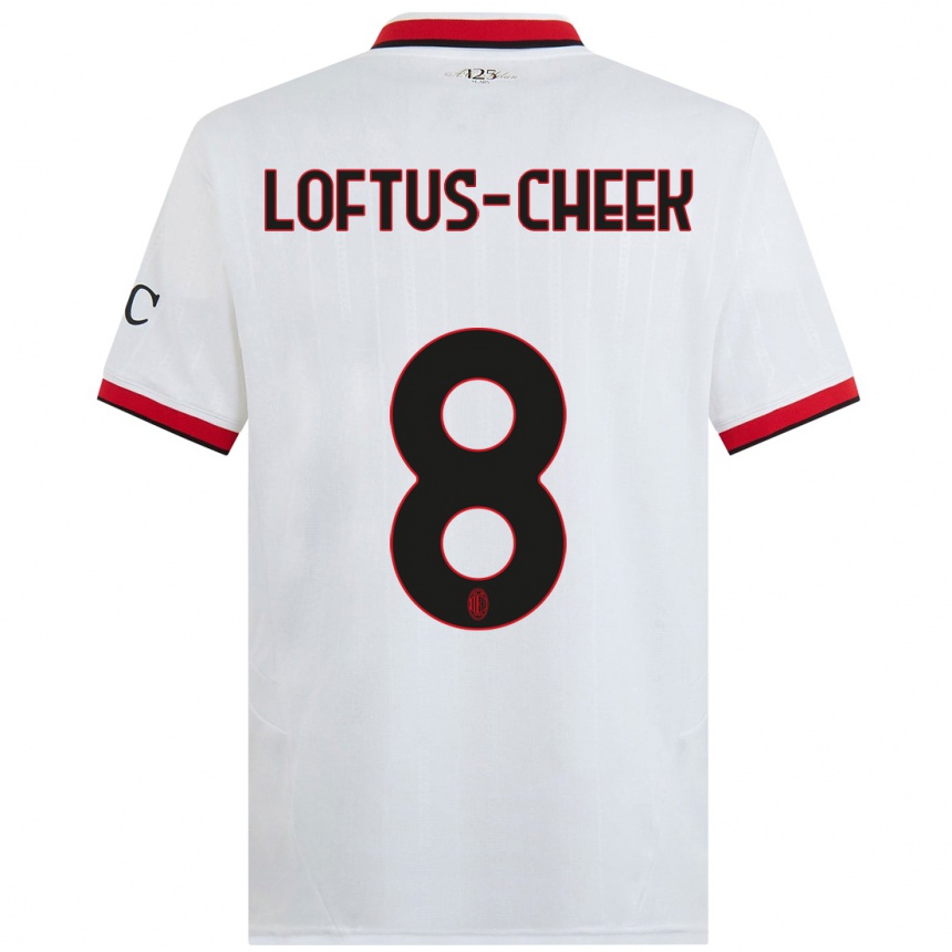 Niño Fútbol Camiseta Ruben Loftus-Cheek #8 Blanco Negro Rojo 2ª Equipación 2024/25 México