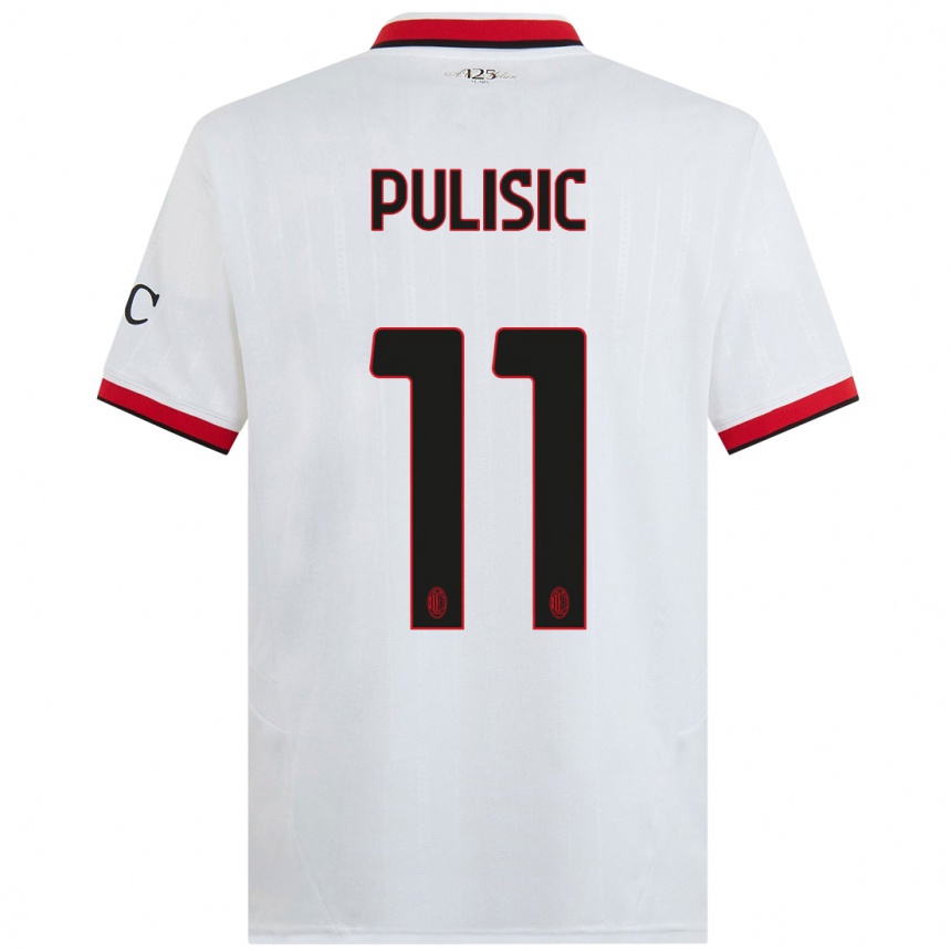 Niño Fútbol Camiseta Christian Pulisic #11 Blanco Negro Rojo 2ª Equipación 2024/25 México