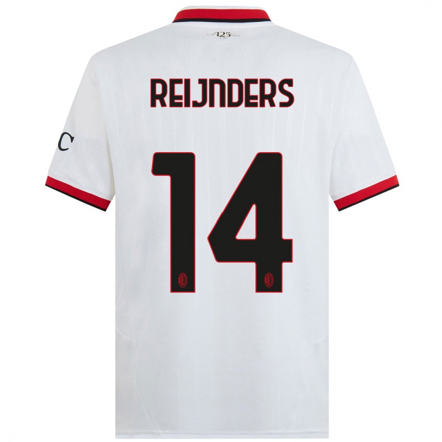 Niño Fútbol Camiseta Tijjani Reijnders #14 Blanco Negro Rojo 2ª Equipación 2024/25 México