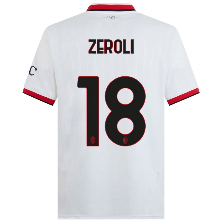 Niño Fútbol Camiseta Kevin Zeroli #18 Blanco Negro Rojo 2ª Equipación 2024/25 México