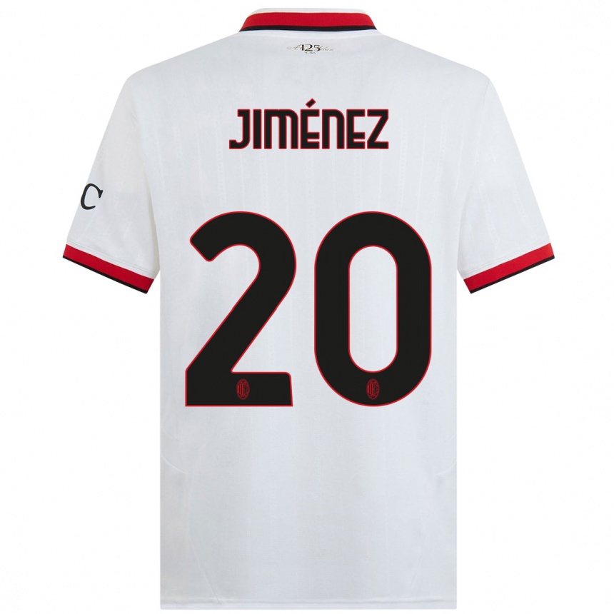 Niño Fútbol Camiseta Álex Jiménez #20 Blanco Negro Rojo 2ª Equipación 2024/25 México