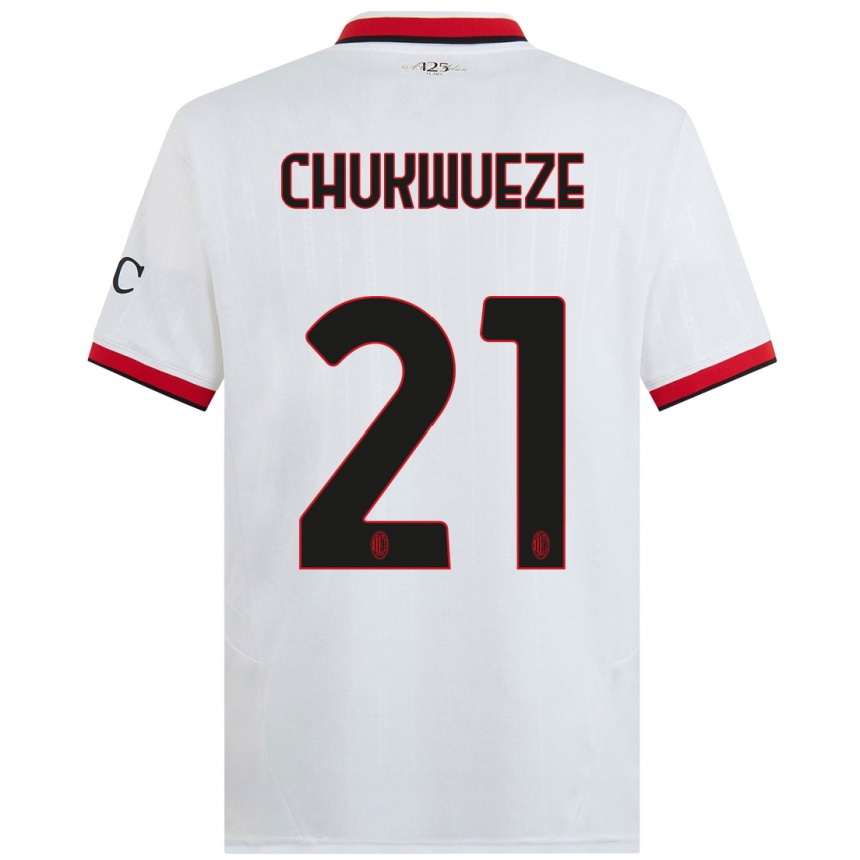 Niño Fútbol Camiseta Samuel Chukwueze #21 Blanco Negro Rojo 2ª Equipación 2024/25 México