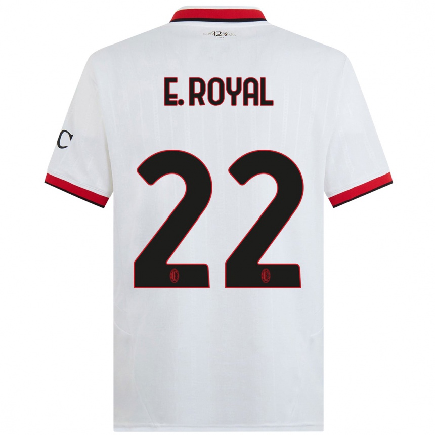 Niño Fútbol Camiseta Emerson Royal #22 Blanco Negro Rojo 2ª Equipación 2024/25 México