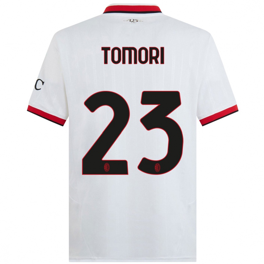 Niño Fútbol Camiseta Fikayo Tomori #23 Blanco Negro Rojo 2ª Equipación 2024/25 México