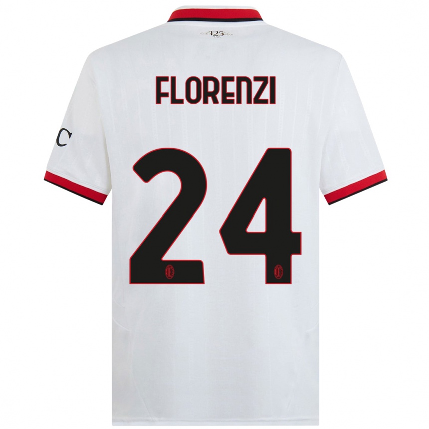 Niño Fútbol Camiseta Alessandro Florenzi #24 Blanco Negro Rojo 2ª Equipación 2024/25 México