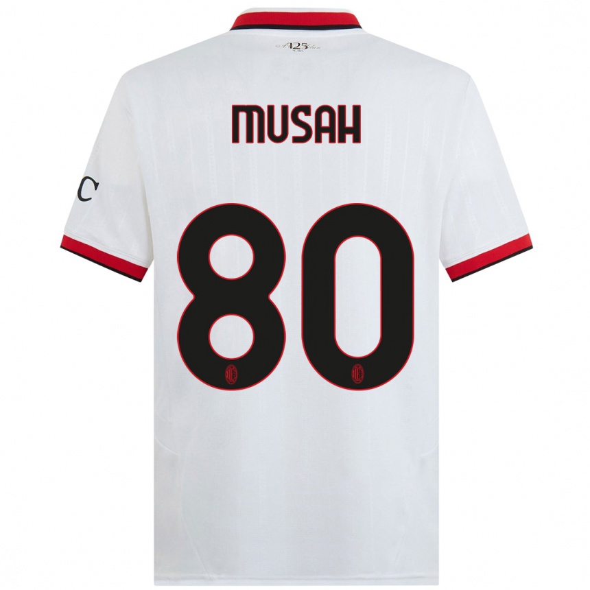 Niño Fútbol Camiseta Yunus Musah #80 Blanco Negro Rojo 2ª Equipación 2024/25 México