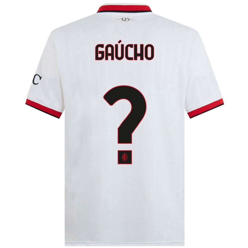 Niño Fútbol Camiseta Estevan Gaúcho #0 Blanco Negro Rojo 2ª Equipación 2024/25 México