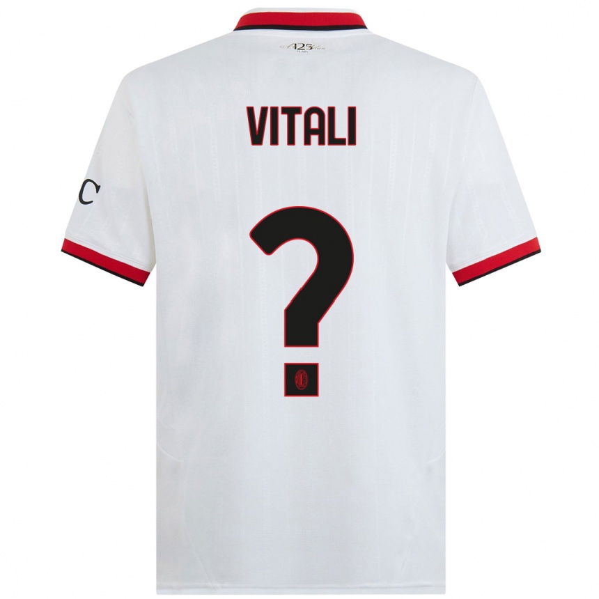 Niño Fútbol Camiseta Michael Vitali #0 Blanco Negro Rojo 2ª Equipación 2024/25 México