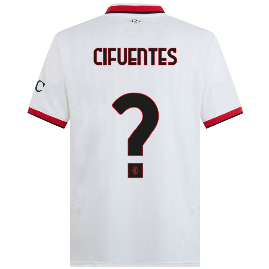 Niño Fútbol Camiseta Maikol Cifuentes #0 Blanco Negro Rojo 2ª Equipación 2024/25 México