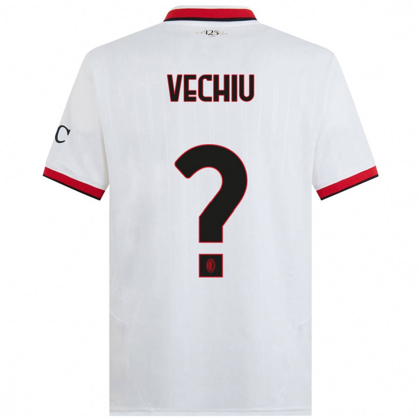 Niño Fútbol Camiseta Christian Vechiu #0 Blanco Negro Rojo 2ª Equipación 2024/25 México