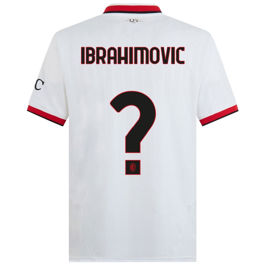 Niño Fútbol Camiseta Vincent Ibrahimovic #0 Blanco Negro Rojo 2ª Equipación 2024/25 México