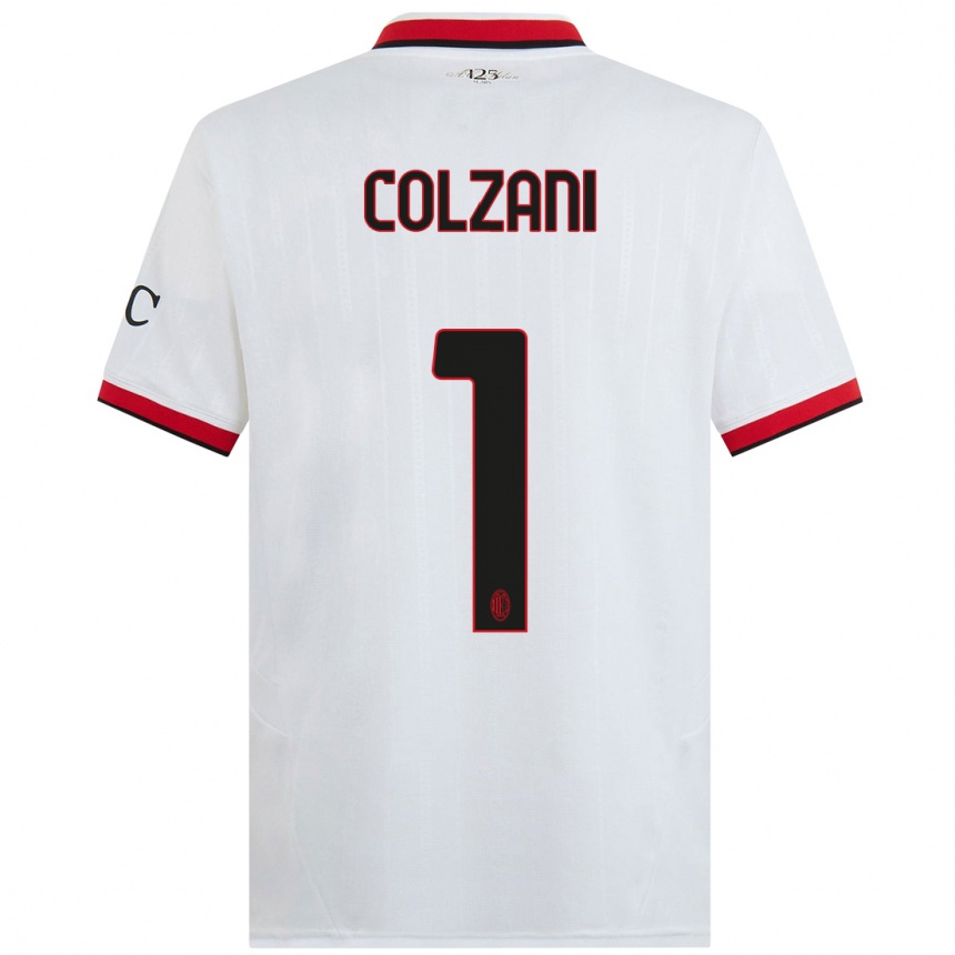 Niño Fútbol Camiseta Edoardo Colzani #1 Blanco Negro Rojo 2ª Equipación 2024/25 México