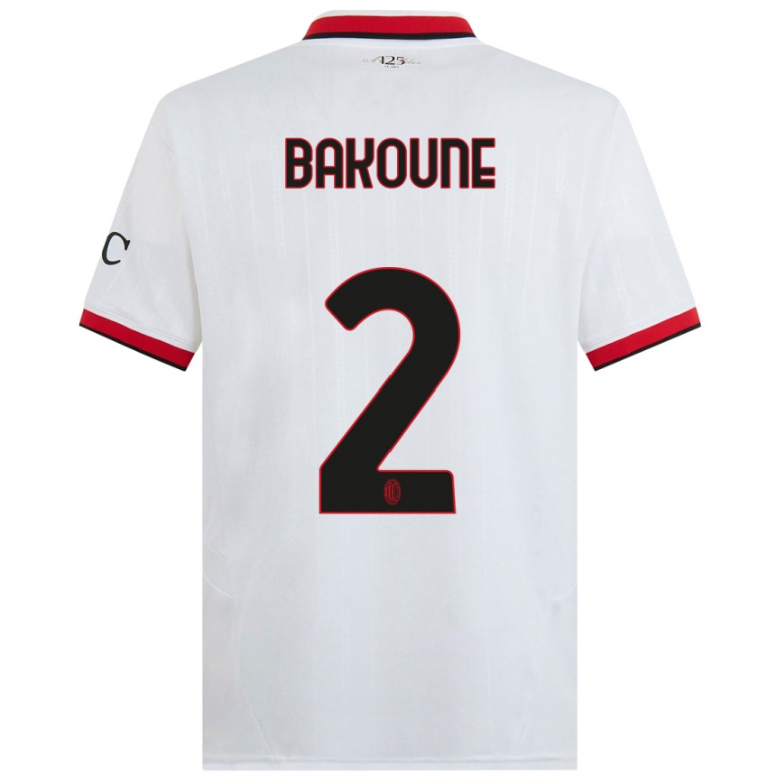 Niño Fútbol Camiseta Adam Bakoune #2 Blanco Negro Rojo 2ª Equipación 2024/25 México