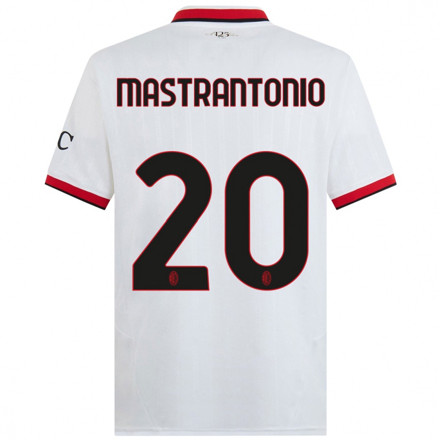 Niño Fútbol Camiseta Davide Mastrantonio #20 Blanco Negro Rojo 2ª Equipación 2024/25 México