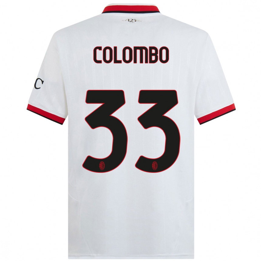 Niño Fútbol Camiseta Federico Colombo #33 Blanco Negro Rojo 2ª Equipación 2024/25 México