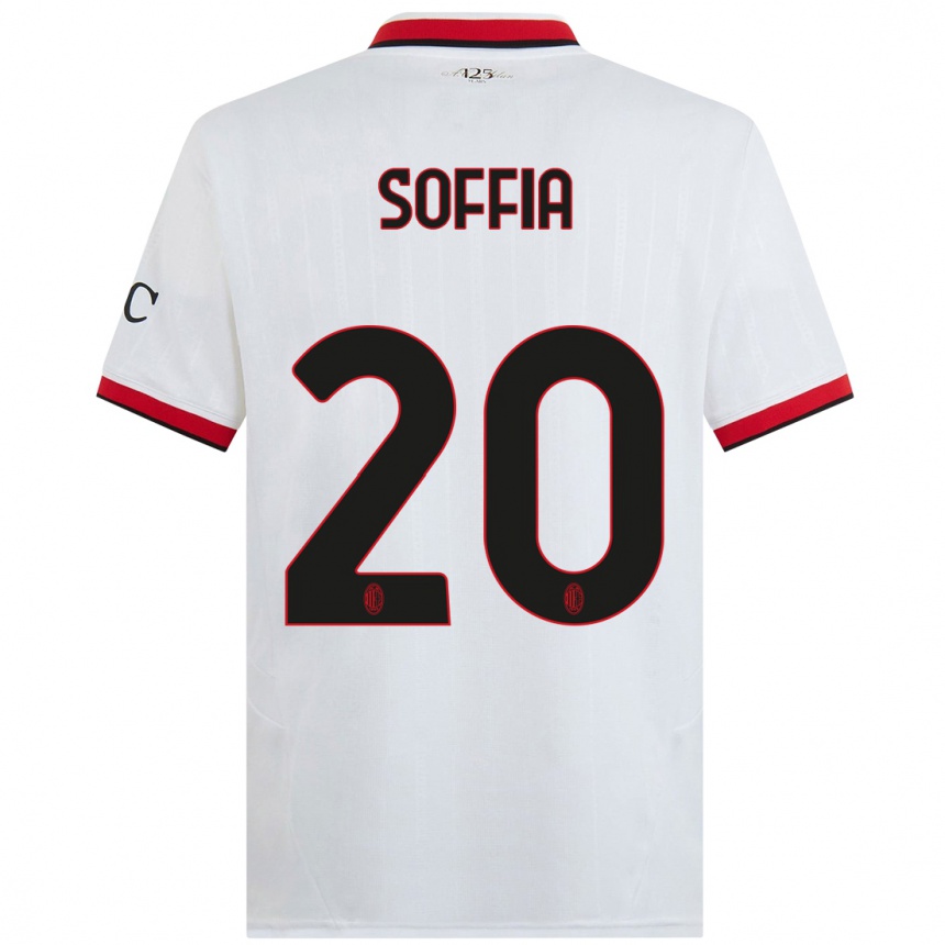 Niño Fútbol Camiseta Angelica Soffia #20 Blanco Negro Rojo 2ª Equipación 2024/25 México