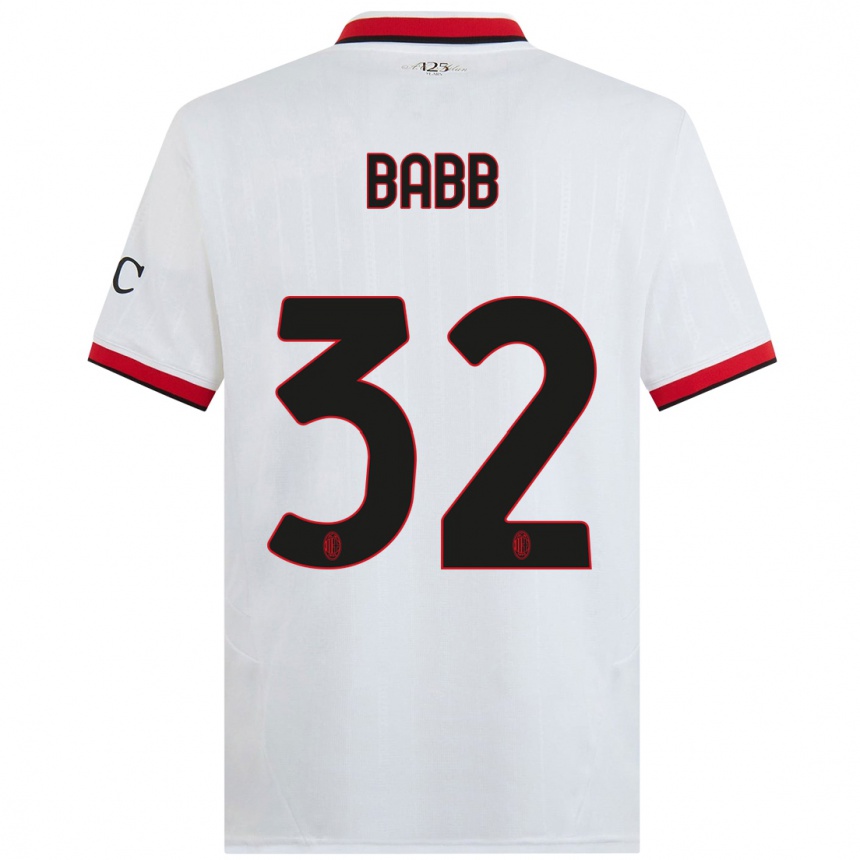 Niño Fútbol Camiseta Selena Delia Babb #32 Blanco Negro Rojo 2ª Equipación 2024/25 México