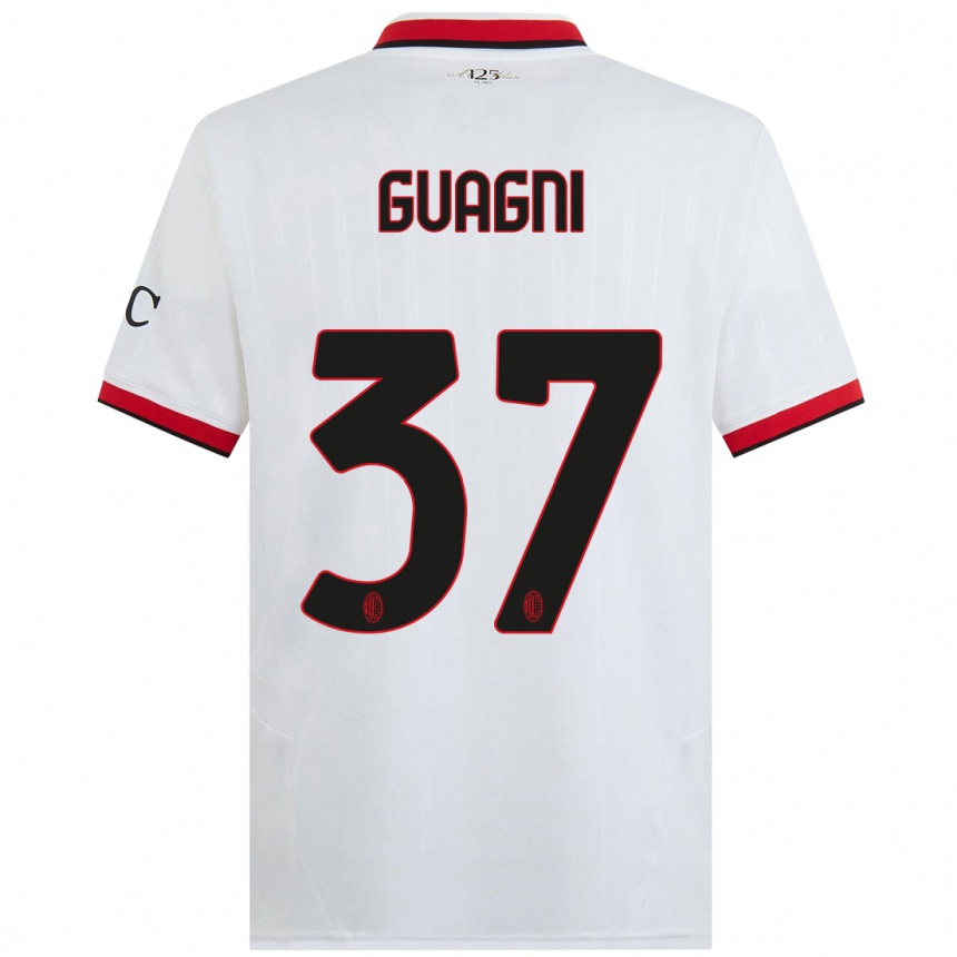 Niño Fútbol Camiseta Alia Guagni #37 Blanco Negro Rojo 2ª Equipación 2024/25 México