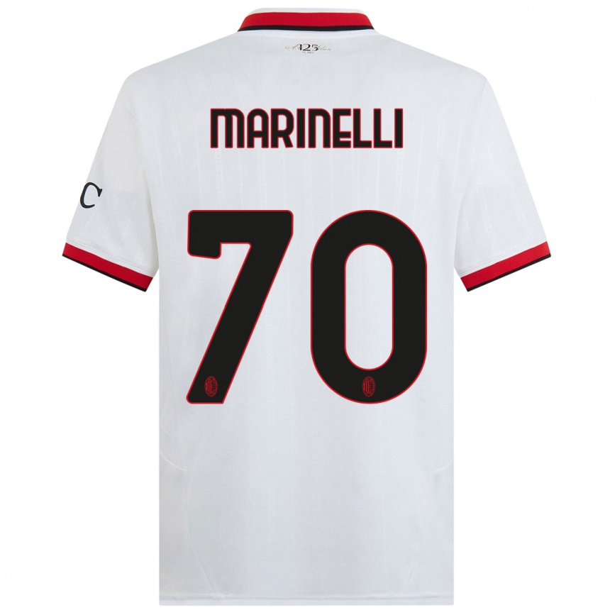 Niño Fútbol Camiseta Gloria Marinelli #70 Blanco Negro Rojo 2ª Equipación 2024/25 México