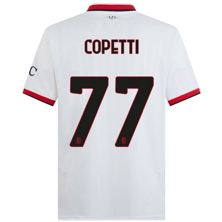 Niño Fútbol Camiseta Matilde Copetti #77 Blanco Negro Rojo 2ª Equipación 2024/25 México