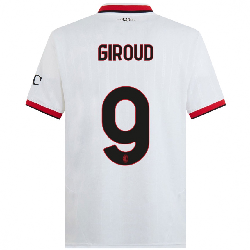 Niño Fútbol Camiseta Olivier Giroud #9 Blanco Negro Rojo 2ª Equipación 2024/25 México