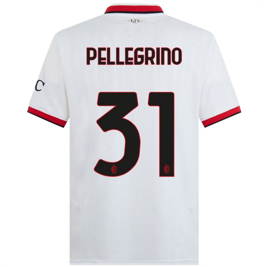 Niño Fútbol Camiseta Marco Pellegrino #31 Blanco Negro Rojo 2ª Equipación 2024/25 México