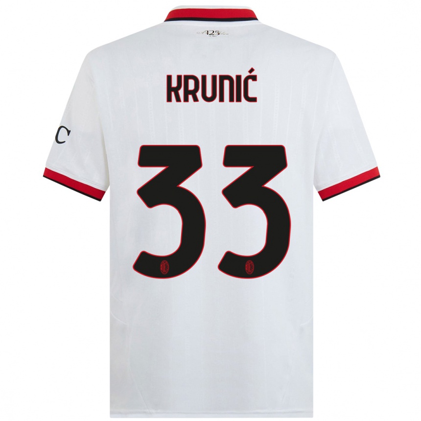 Niño Fútbol Camiseta Rade Krunic #33 Blanco Negro Rojo 2ª Equipación 2024/25 México