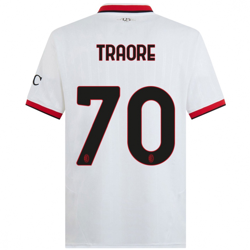 Niño Fútbol Camiseta Chaka Traore #70 Blanco Negro Rojo 2ª Equipación 2024/25 México