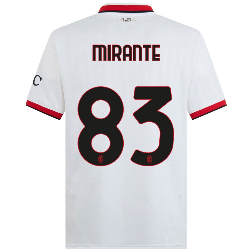 Niño Fútbol Camiseta Antonio Mirante #83 Blanco Negro Rojo 2ª Equipación 2024/25 México