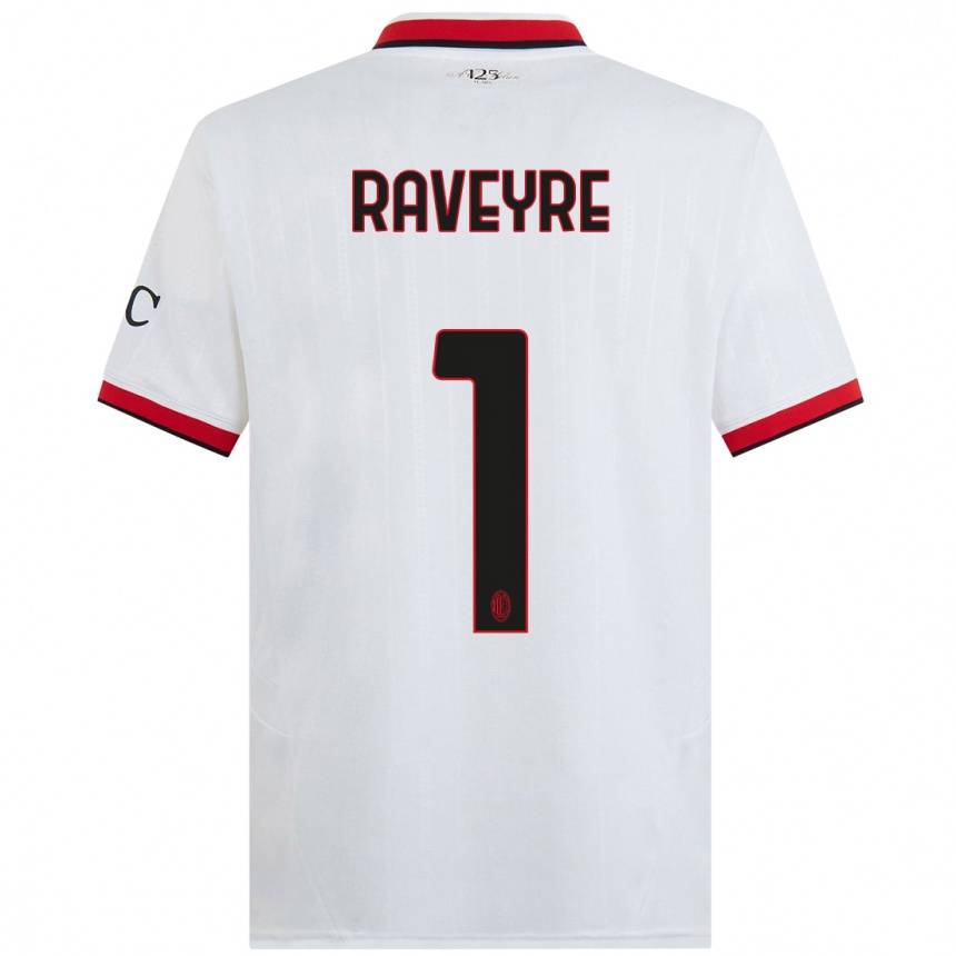 Niño Fútbol Camiseta Noah Raveyre #1 Blanco Negro Rojo 2ª Equipación 2024/25 México