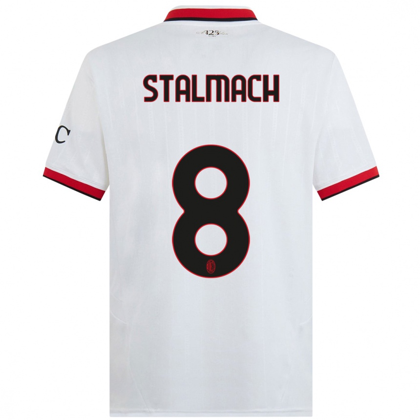 Niño Fútbol Camiseta Dariusz Stalmach #8 Blanco Negro Rojo 2ª Equipación 2024/25 México