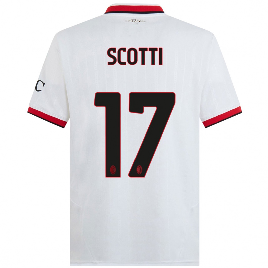 Niño Fútbol Camiseta Filippo Scotti #17 Blanco Negro Rojo 2ª Equipación 2024/25 México