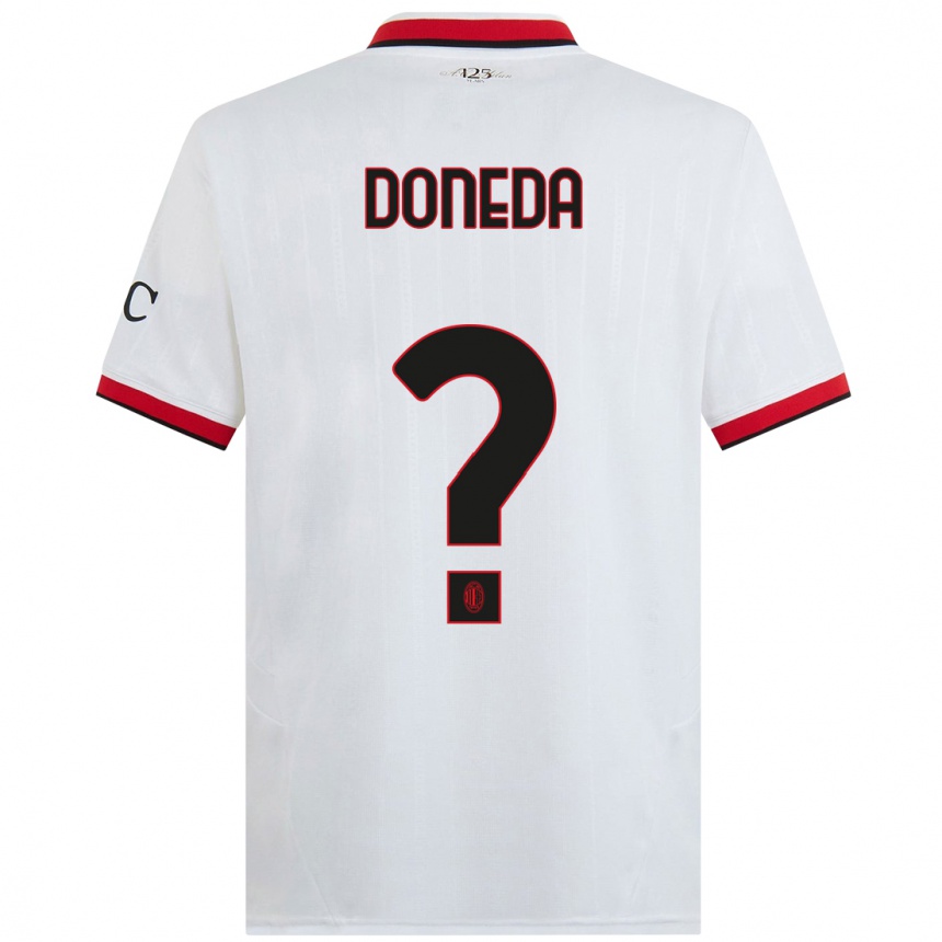 Niño Fútbol Camiseta Paolo Doneda #0 Blanco Negro Rojo 2ª Equipación 2024/25 México